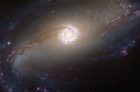Spiralinė galaktika NGC 1097, esanti už 45 milijonų šviesmečių nuo Žemės. Nasa.gov nuotr.